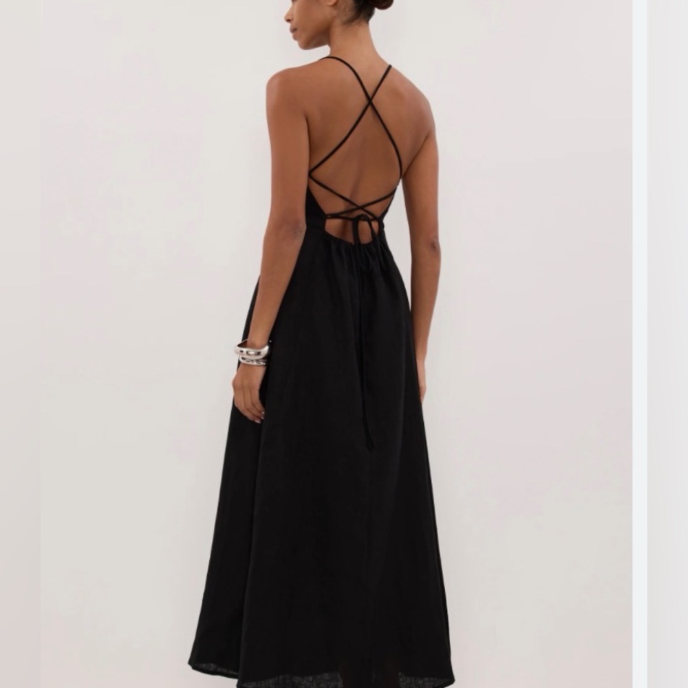 DISSH Black Strappy Back Midi Dress